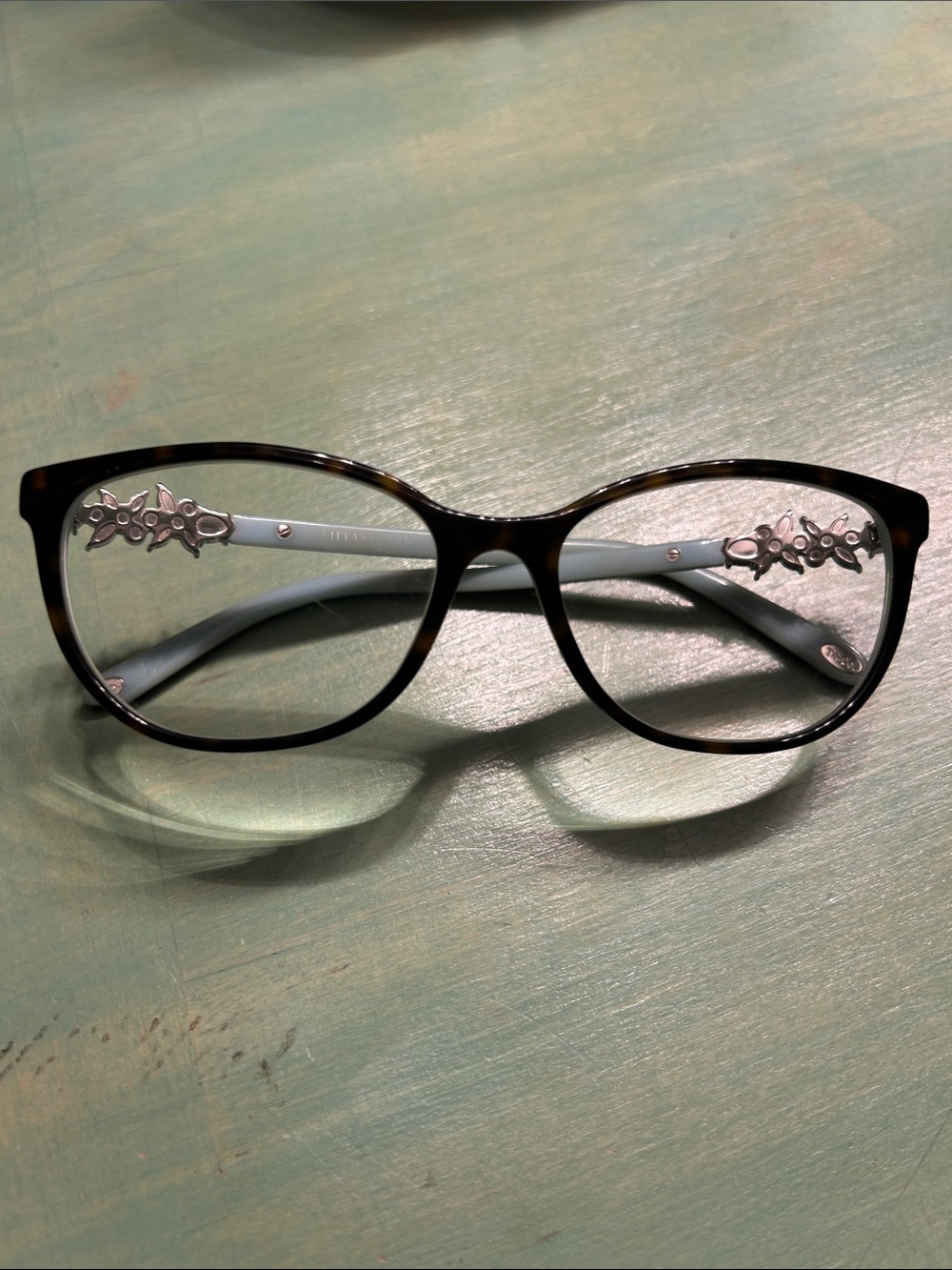 Authentic Tiffany & Co. Eyeglasses TF 2134B 8193 Black Striped Crystal Frames 52